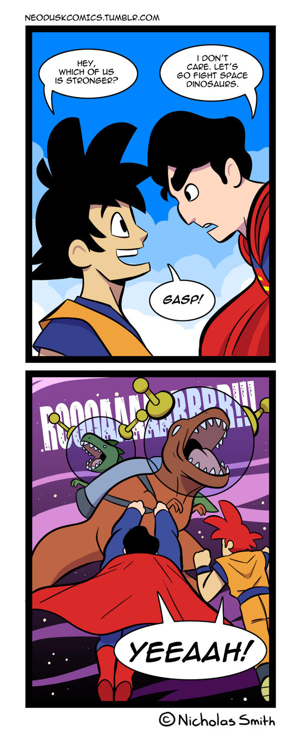 superman vs goku space