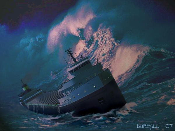 November 10th, 1975. The Edmund Fitzgerald was caught by the Witch of November and sank.