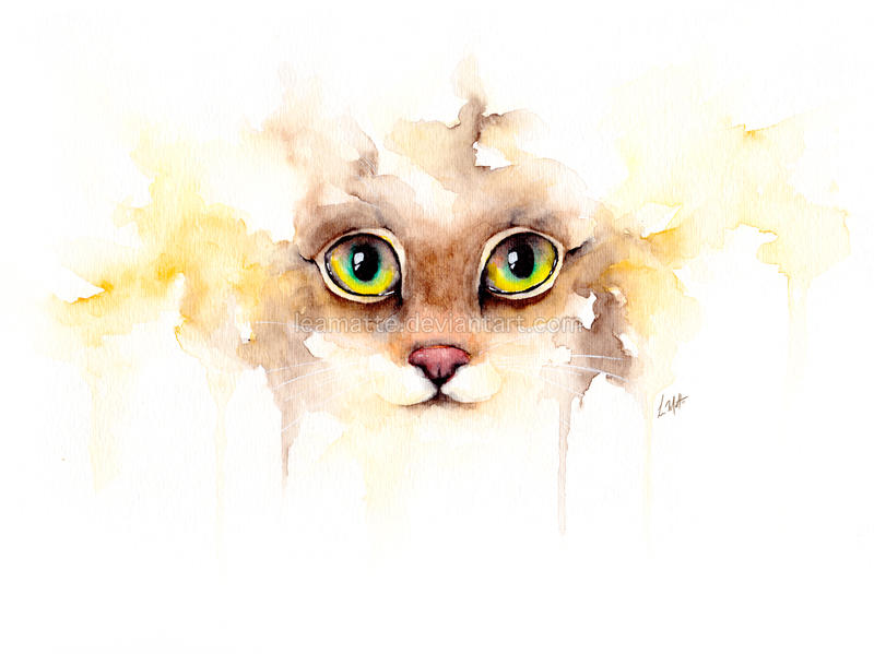 watercolor cat by leamatte on DeviantArt