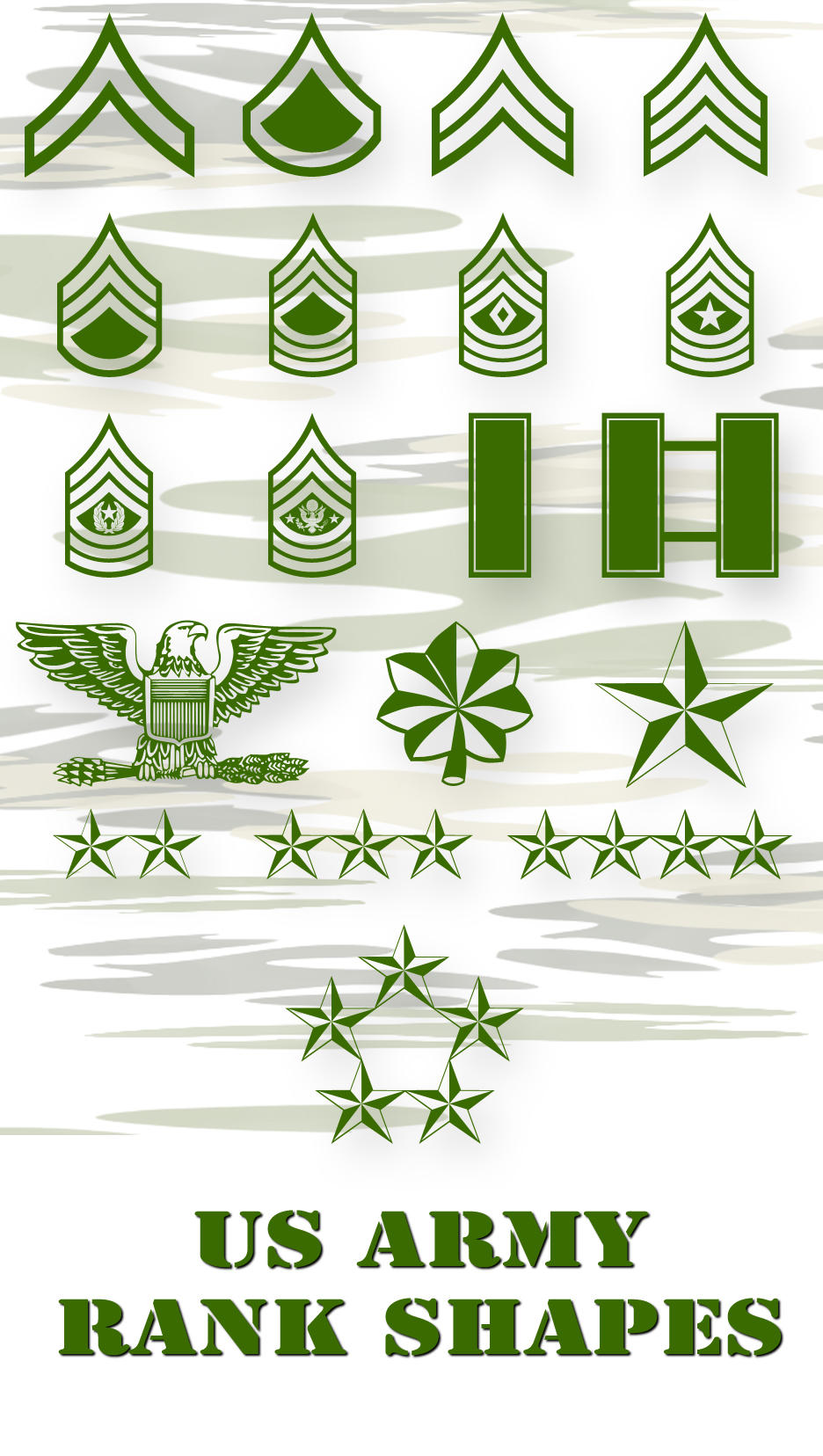 What are the ranks of the U.S. Army?