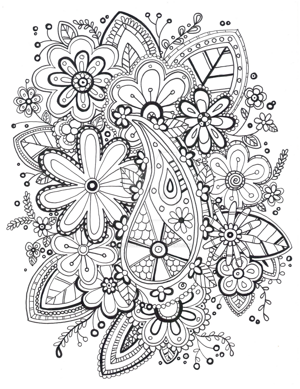 zentangle coloring pages easy for girls - photo #3