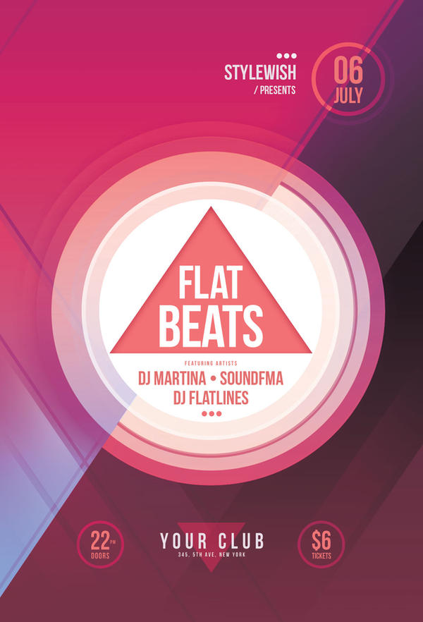 Flat Beats Flyer by styleWish on DeviantArt