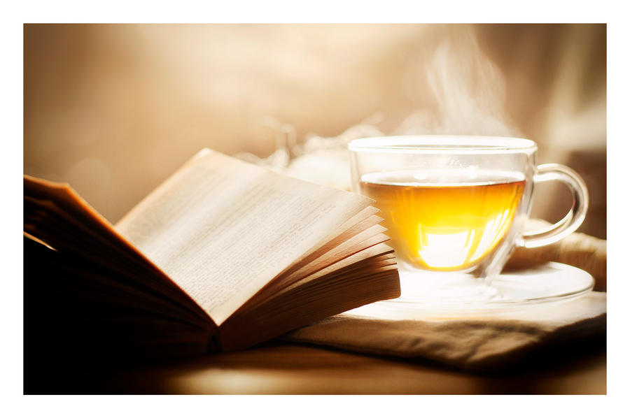 Image result for a book and a cup of tea