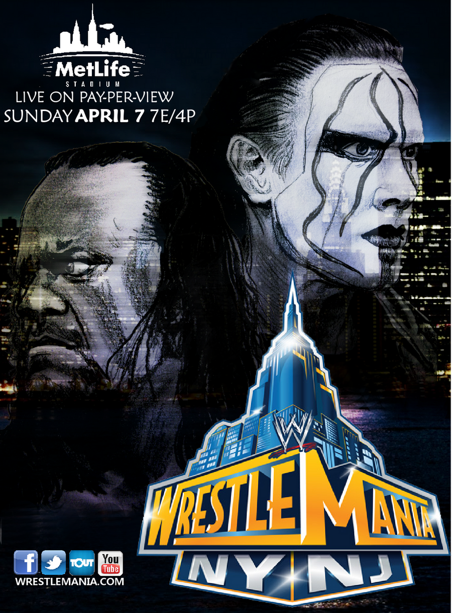 WWE Wrestlemania 29 Poster Sting Vs The Undertaker by ...